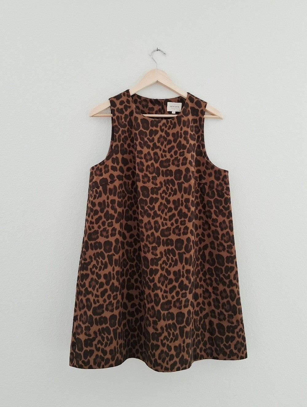 Sezane Nicia Dress Winter Leopard Caramel Organic Cotton - Picture 6 of 16